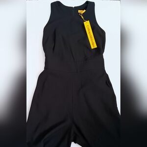 Catherine Malandrino Elegant Black Jumpsuit Cut Out Back Flare Leg Sz 2  NWT